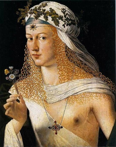 Флора (предположительно Лукреция Борджиа).
Бартоломео Венето, 1525.