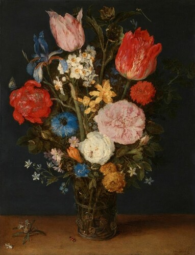 Натюрморт с цветами в стеклянной вазе.
Ян Брейгель Старший, 1608-1610.