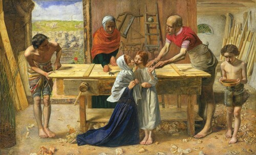 Христос в доме своих родителей.
Джон Эверетт Милле, 1850.